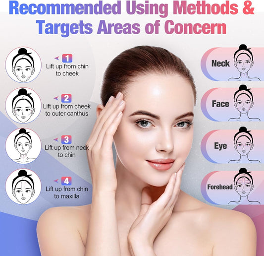 Face Massager for Neck Face, 3 Intensities, 4 Modes Face Firming Device for Neck Face, Portable Neck Face Lifting Device for Lifts and Tightens Skin, Firm Smooth, Black