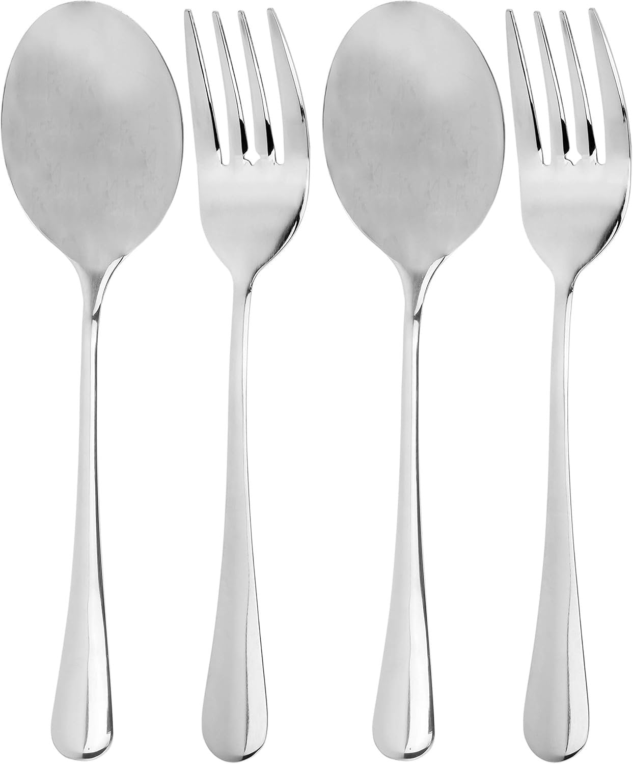 Cornucopia Serving Spoons & Large Serving Forks Set (4 pack, 2 of each); Buffet & Banquet Style Elegant Classic Serving Utensils