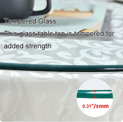 Tempered Glass Table, Round Dining Tavolo, 35 CM-100 CM Sizes, Outdoor Glass Tabletop, Modern Center Tavolo, Stylish Round Glass Surface for Dining Room & Patio