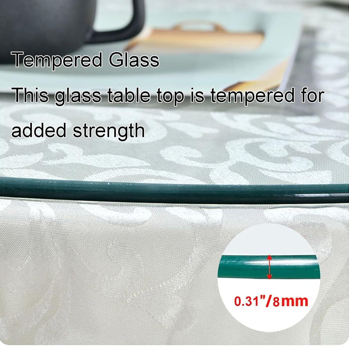 Tempered Glass Round Tabletop for Dining & Center Tavoli, 35 cm a 100 cm, Elegant Crystal Glass, Ideal for Outdoor & Indoor Use, Durable & Stylish Design