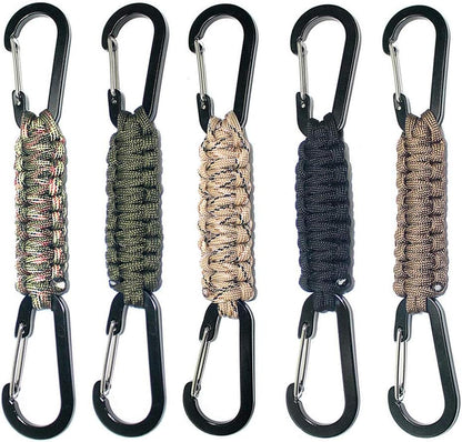 TIMGOU Paracord Keychain with Carabiner, Set of 5 Braided Lanyard Utility Ring Hook