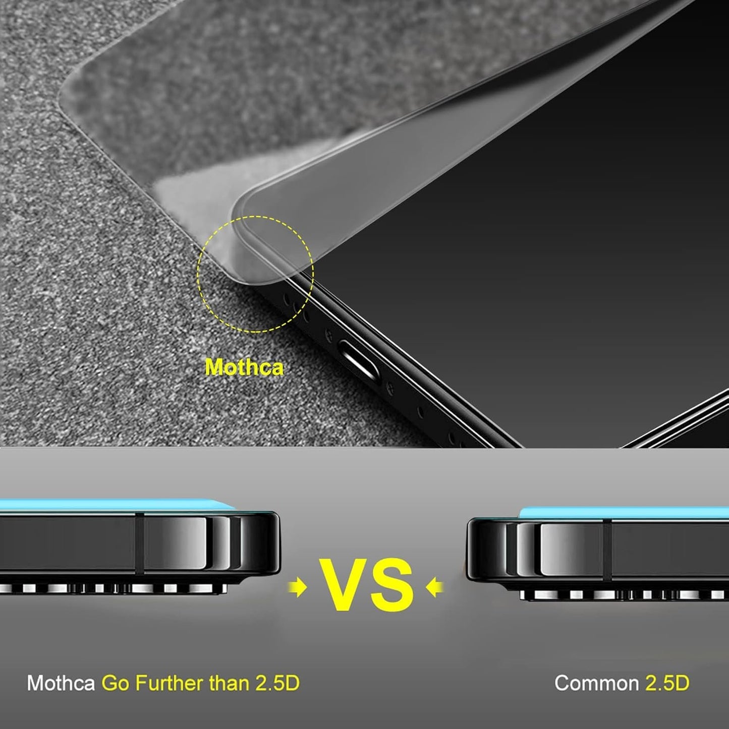 Mothca [2+2 Pack] Matte Screen Protector for iPhone 14 Pro + Camera Lens Tempered Glass Protector Anti-Glare & Anti-Fingerprint Tempered Glass Clear Film Case Friendly Bubble Free - Smooth as Silk