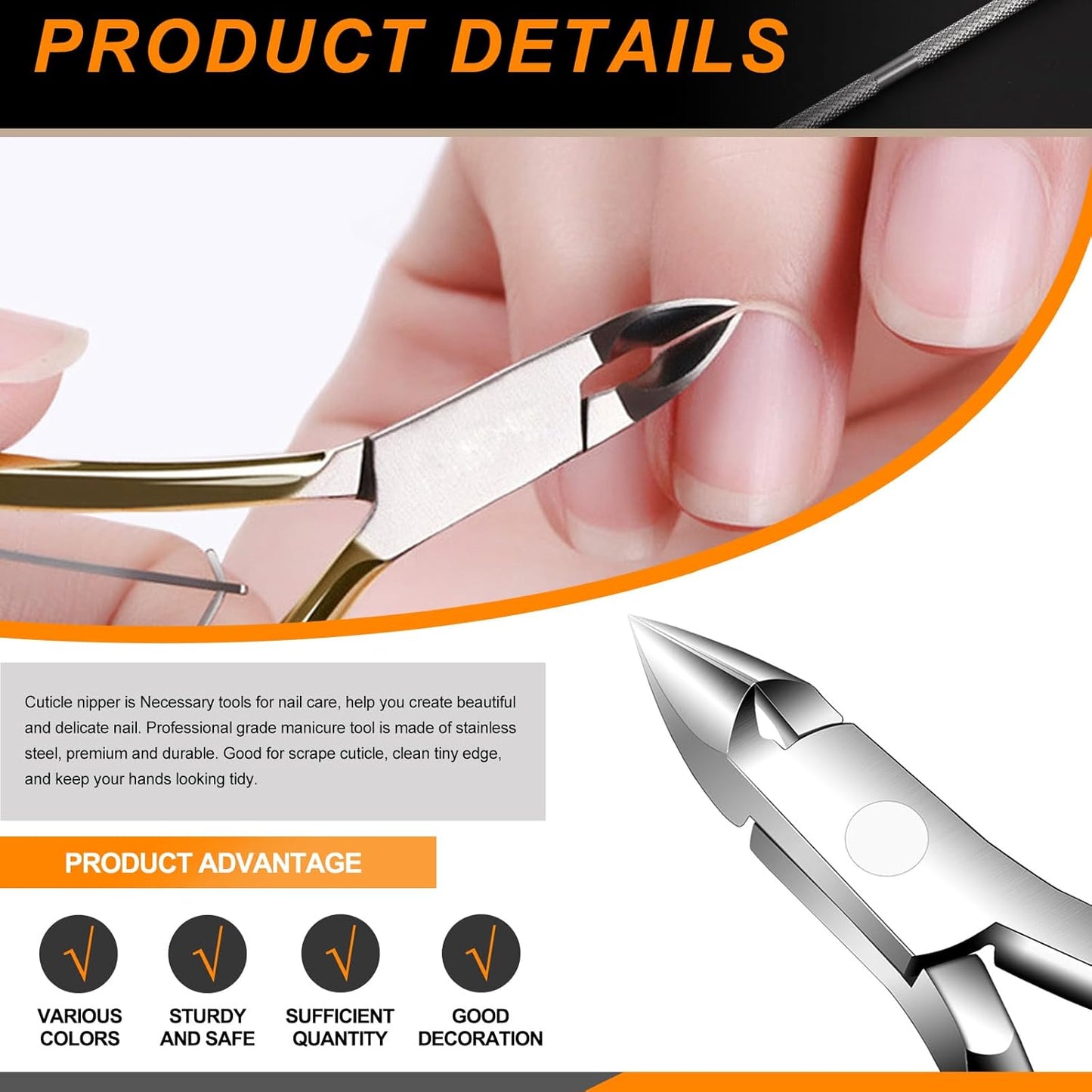 Rustark 9Pcs Nail File Set Includes Nail Files, Nail Sponge Buffer Blocks Polished, Cuticle Nipper, Nail Dust Brush, Nail Cuticle Pusher for Nail Care Manicure Nail Cuticle Trimming