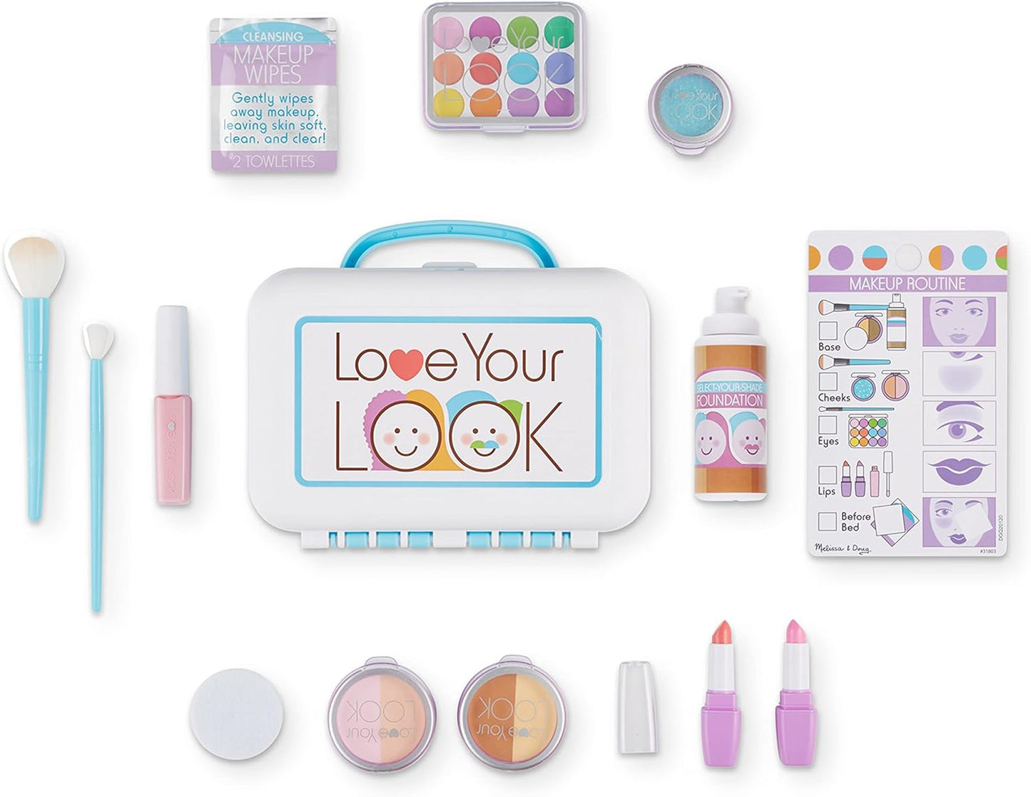 Melissa & Doug Love Your Look - Makeup Kit Play Set,16 pieces of pretend makeup