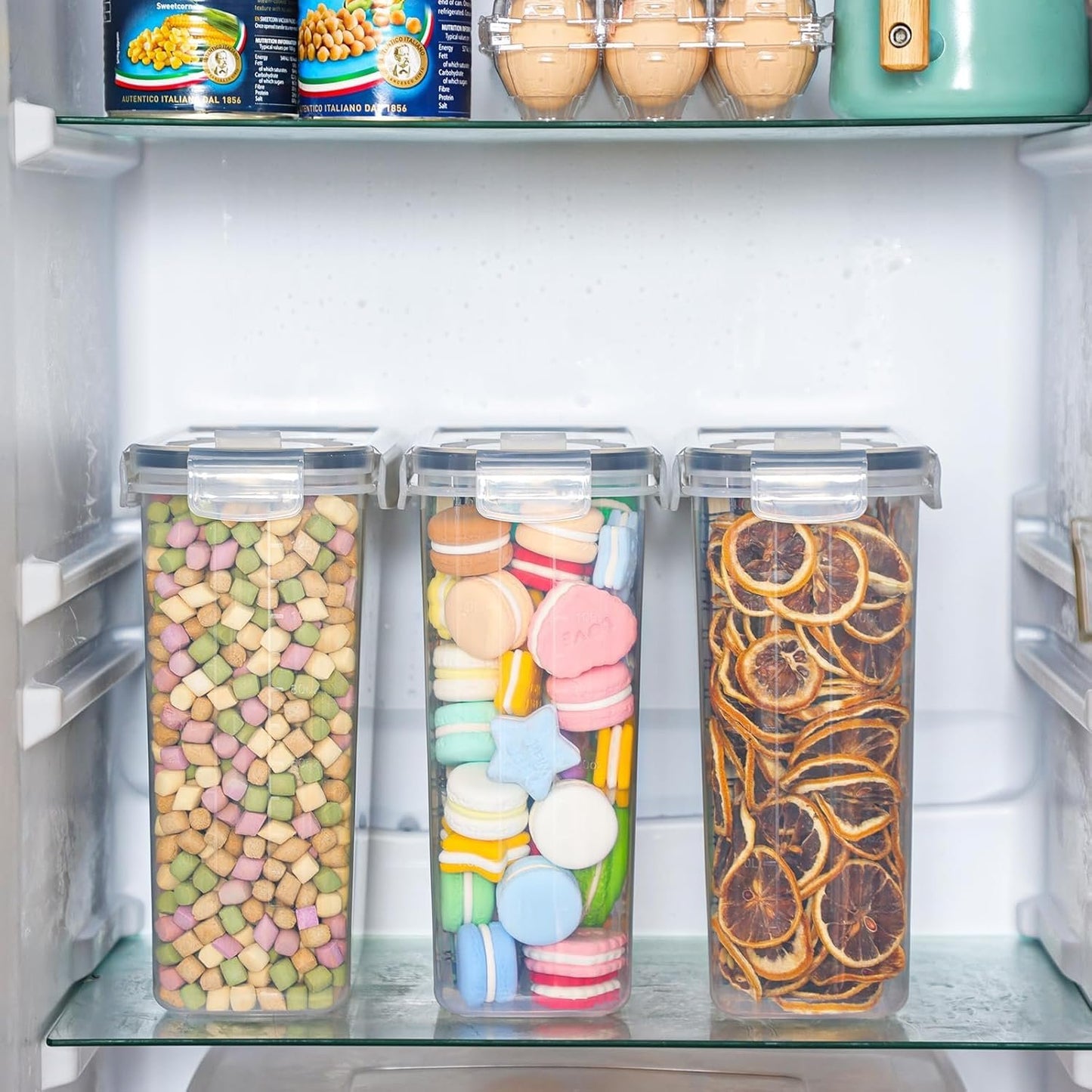 YOZOTI Cereal Containers Storage Set (4L,135.2 Oz), 4PCS Airtight Food Storage Containers with Pour Spout for Kitchen & Pantry Organization Cereal Dispensers