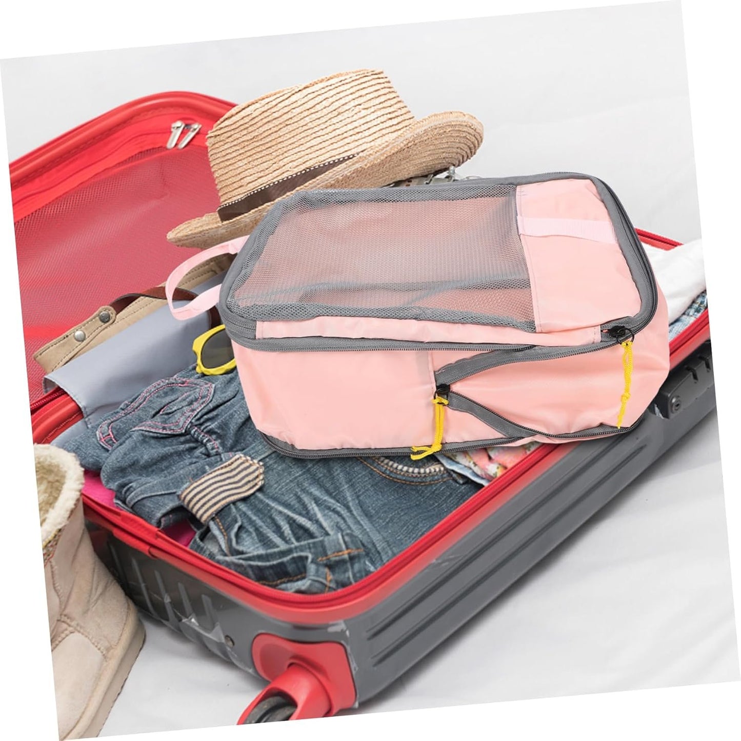 Healeved 3pcs Compression Packing Cubes Lightweight Travel Storage Bags for Luggage Organization Neatly