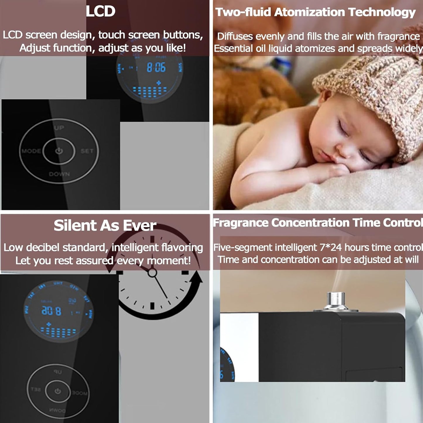 Smart Scent Air Machine for Home, 800Ml Hotel Collection Diffuser Touch and App Control Cover Up to 3000M³ Air Diffusers 24H Timing 5 Working Modes Aromatherapy Diffuser for Home, Hotel, Office, Spa
