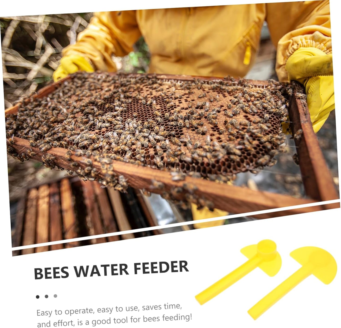 Mipcase 10Pcs Beehive Water Dispenser Honeycomb Entrance Feeder Portable Bee Bottle Feeder for Easy Feeding Watering Compatible with Various Beehives Beekeeping Tool