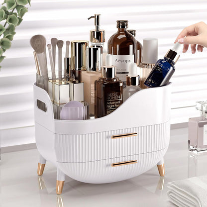 Makeup Organizer with Drawers,Skincare Organizer for Vanity,Storage Box with Handle,Large Cosmetic Display case for Dresser, Bathroom Countertop