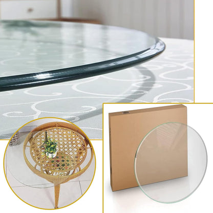 YUEKOPOU piano del tavolo da pranzo in vetro temperato.pian Round Tempered Glass Table Top Clear Glass Surface for Dining and Coffee Tables(85CM(34INCH))