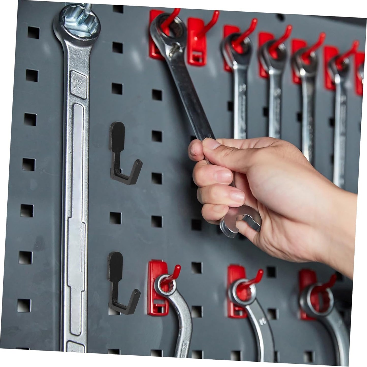 PLAFOPE 20pcs Pegboard Hooks: Grid Panel Hanging Hooks Shelving Hangers Organizer for Bedroom Kitchen Office Retail Home Workspace Organization