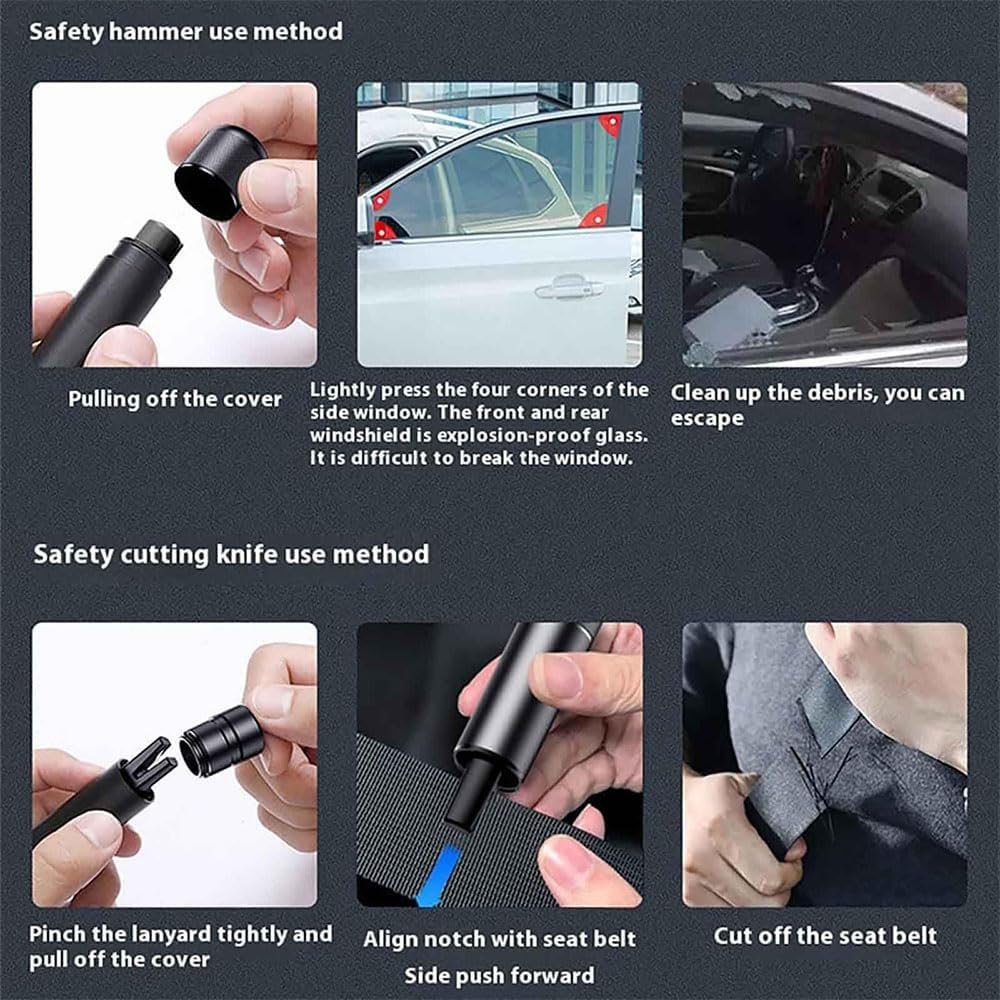 Life Hammer Car, Safe Hero Life Hammer, Car Window Breaker and Seat Belt Cutter, Emergency Escape Tool One Second Window Breaker, Fast Cutting Belt (Sliver)