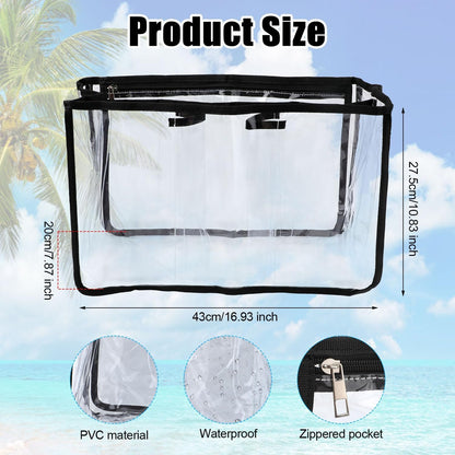 PEUTIER Clear Beach Bag Organizer for Bogg Bag, Waterproof Beach Bag Organizer Insert Tote Bag Organizer Divider Accessories for Bogg Bag X Large Size