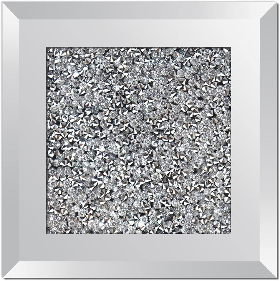 GIMORRTO Glass Mirrored Coaster 4 PC, Crushed Diamond Square Cup Mat 4" Decor on Tabletop for Bar Tools Dining Table
