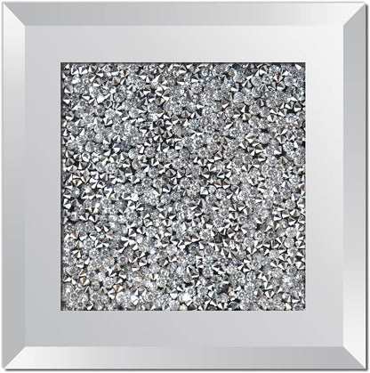 GIMORRTO Glass Mirrored Coaster 4 PC, Crushed Diamond Square Cup Mat 4" Decor on Tabletop for Bar Tools Dining Table
