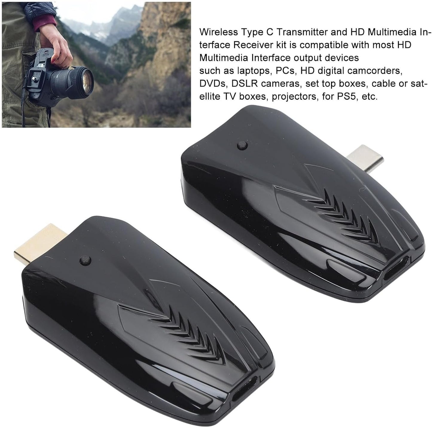 HDMI Display Adapter, 1080P Mobile Screen Mirroring Receiver Dongle with USB Cable, HDMI Transmitter and Receiver Kit