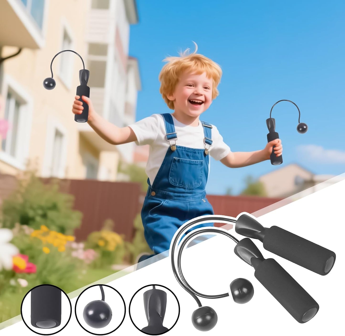 Cordless Jump Rope, Weighted Skipping Fitness Tool, Adjustable Handles, Compact Exercise Equipment for Indoor Home Gym Workouts, Outdoor Cardio Training, Travel Fitness Gear