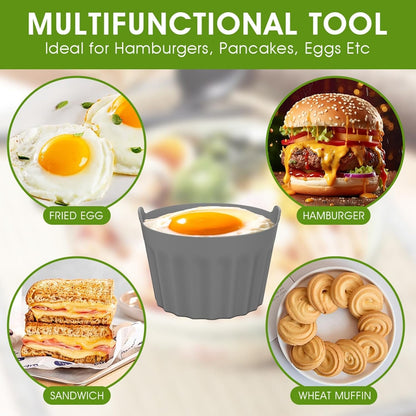 6 Pcs Ramekins for Air Fryer Silicone Large Muffin Cases Nonstick Egg Poacher Silicone Mould Bakeware Easy Release Ramekins Baking Cups for Muffin Cupcakes Eggs Pudding