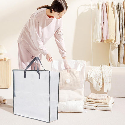 Clear Storage Bags With Zipper - Waterproof Packing Bags for Moving With Handle And Zipper - Packing Tote Organization Pouch Christmas Tree Sack for Winter Clothes Storage