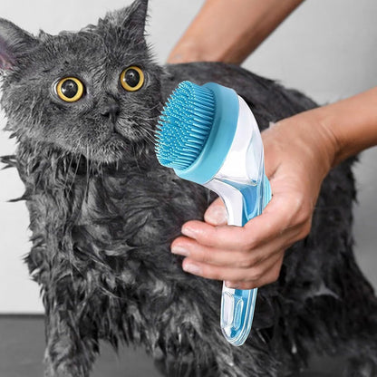 Dog Bath Brush, Pet Toilet Massaggio, Portatile Silicone Bristles, Ergonomic Handle Scrubber, Massaggio profondo di pulizia, per interni, Outdoor Bathing, Shower, Spa, Gatti, Kittens