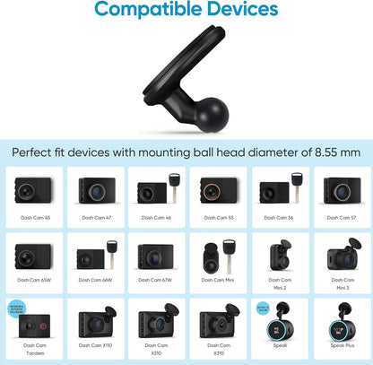 2 PCS Low Profile Adhesive Mount for Garmin Dashcam,for Garmin Dash Cam Mount for Dash Cam Mini 2 Mini 3/45/46/47/55/56/57/65W/66W/67W/X110/X210/X310/Tandem/Speak/Speak Plus