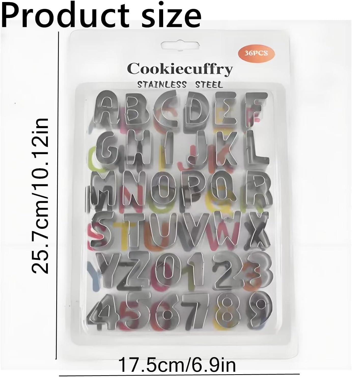 Mini Letter and Number Cookie Cutter Set, Stainless Steel Letter and Number Cookie molds for Baking, Fruit, Fudge Cookies, Cakes and Holiday Themed Parties (36 Pieces)