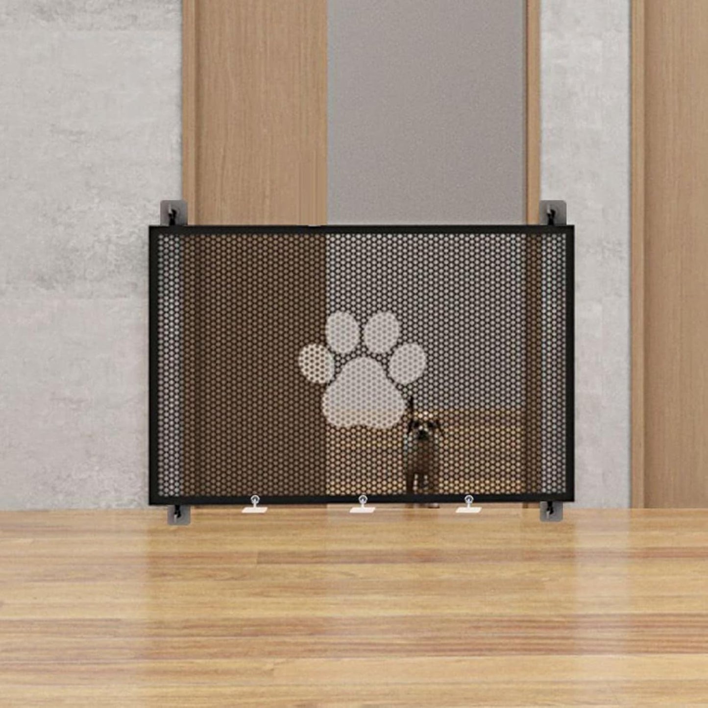 Mesh Pet Gate, Retractable Stair Barrier, Breathable Safety Fence, Detachable Lightweight Frame, Home Divider Tool, Ideal for Indoor, Outdoor, Patio, Porch, Stairway Use