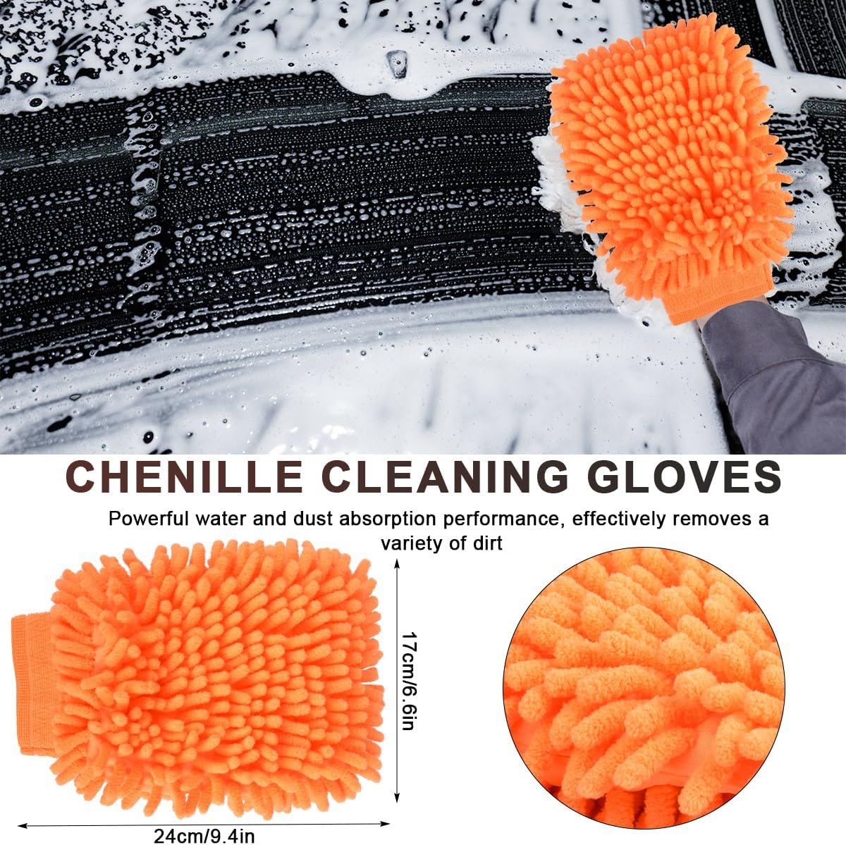 OctBird 5 Car Cleaning Brushes Kit Car Detailing Brush Set for Engine, Dashboard, Rims, Seats, Ventilation (Indoor/Outdoor, Washable, All Vehicles)
