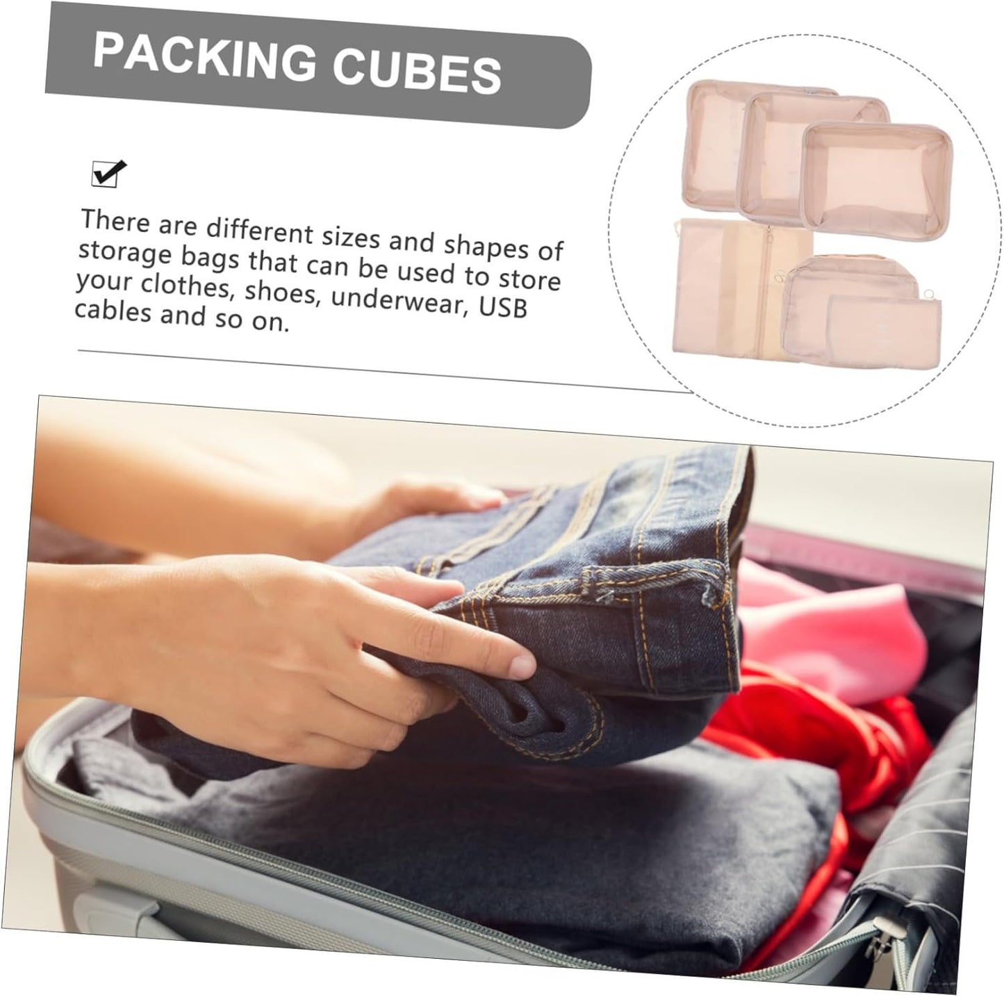 Healeved 1 Set Traveling Packing Organizers Storage Bags for Efficient Luggage Organization Durable for