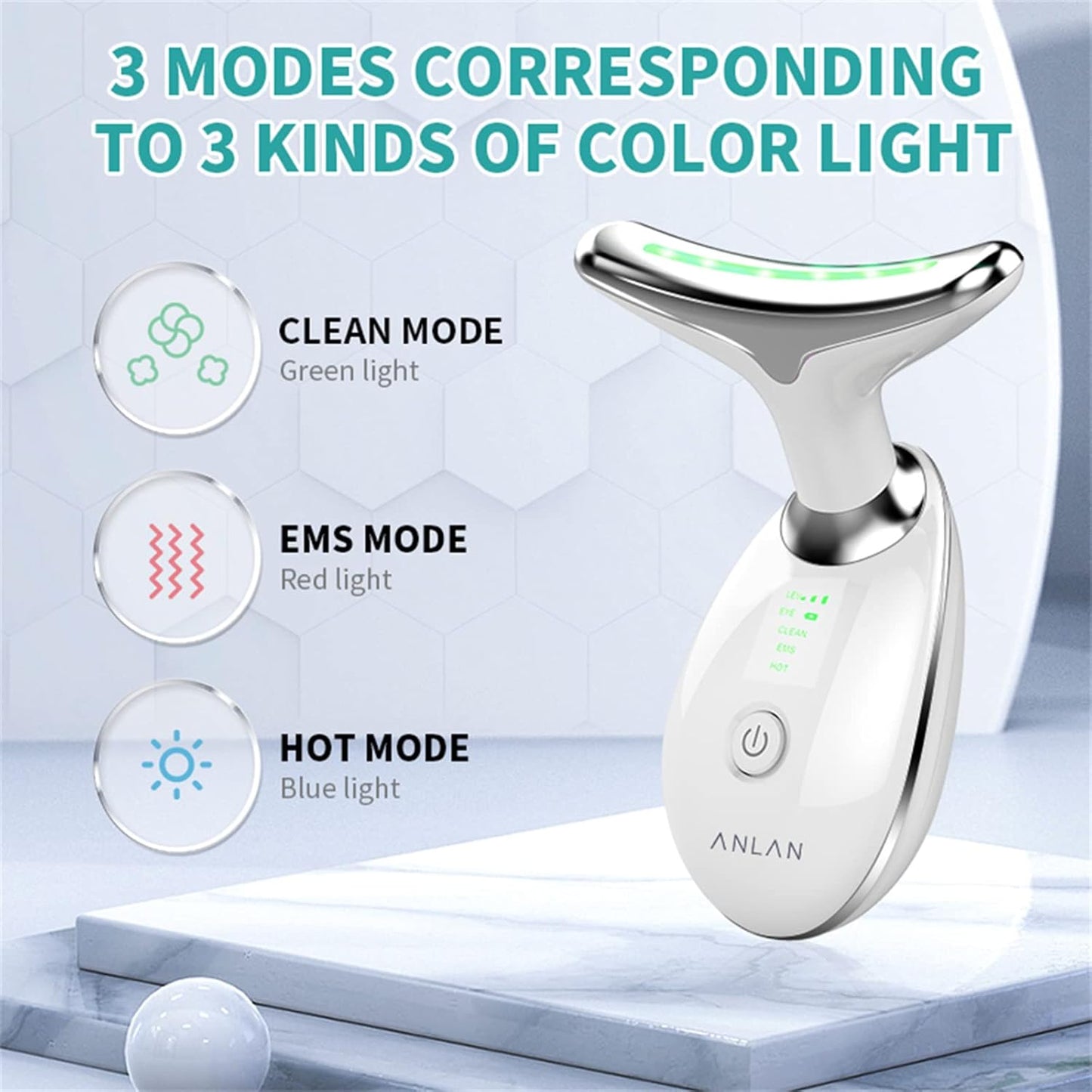 Face Massager Firming Wrinkle Removal Device for Neck Face,Double Chin Reducer Vibration Massager for Skin Care, Wrinkle Removal, Smoothing, Tightening and Improvement