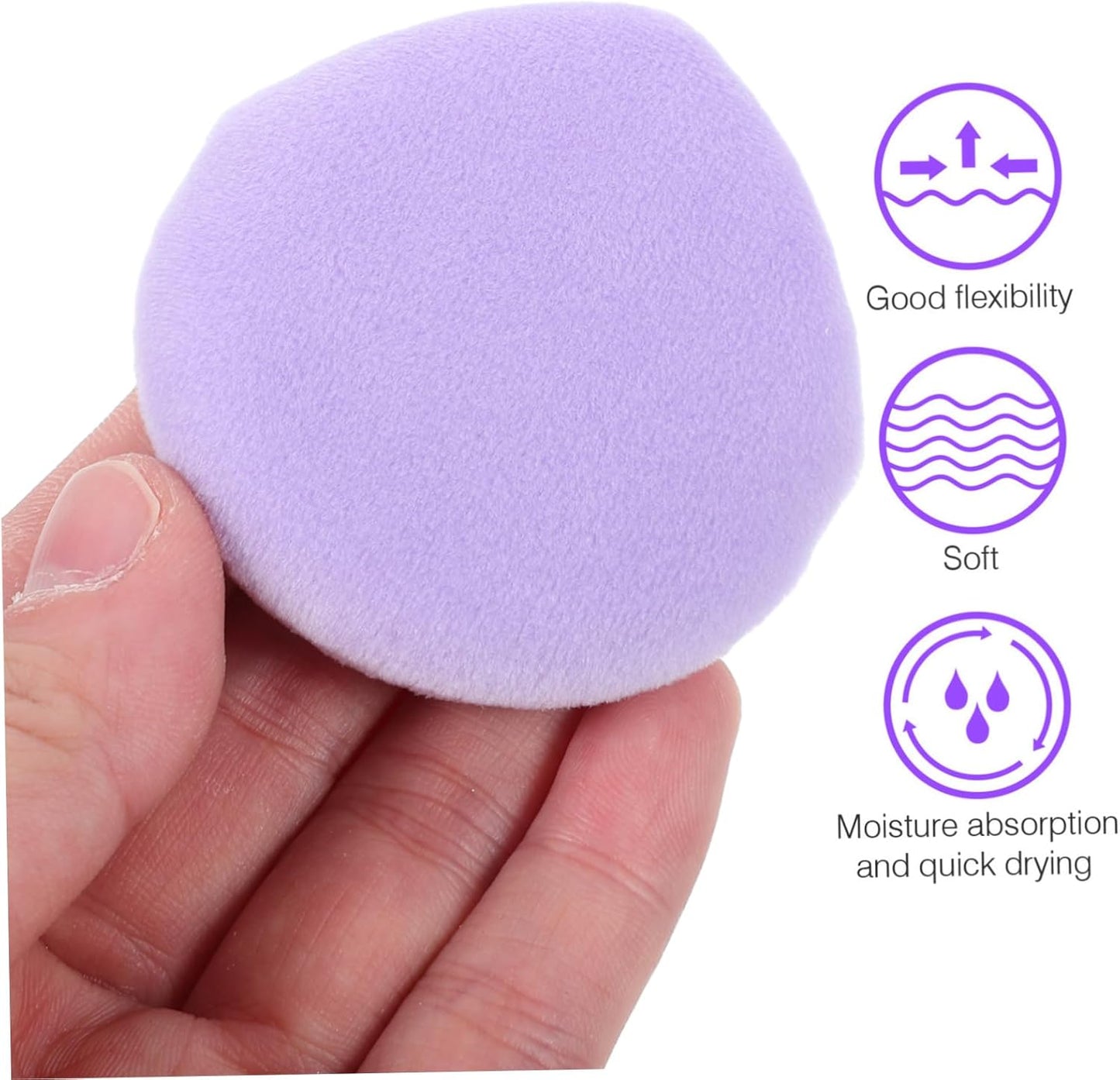 DEARMAMY 10Pezzi Portatili Morbidi Per Polvere Per Applicazione Makeup Accessori Cosmetici Microfibra