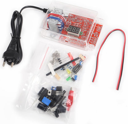 LM317 DIY Kit Adjustable Voltage 220V to 1.25V-12.5V Step-Down Adapter PCB Module Electronic Kit