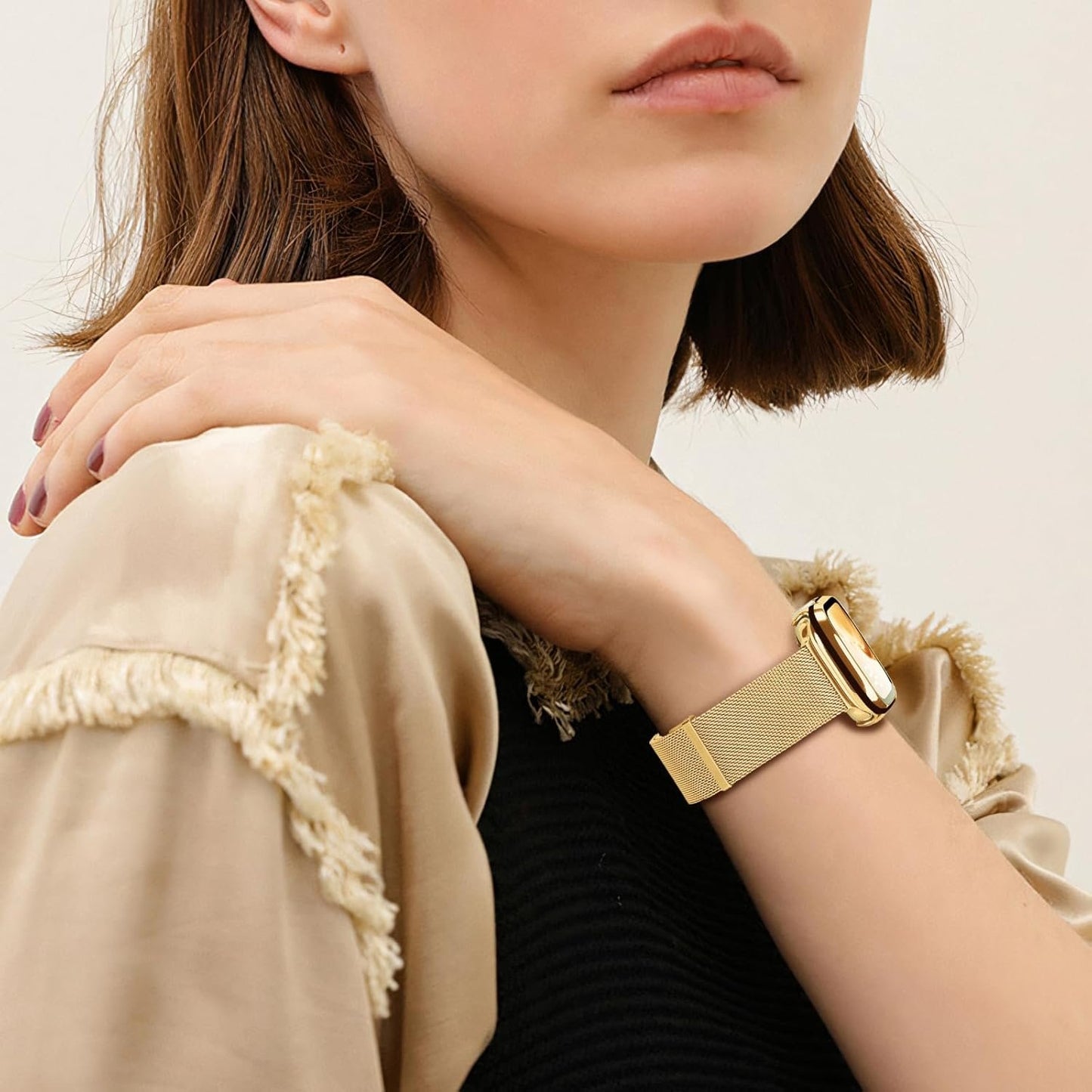 Stainless Steel Mesh Loop Compatible with Apple Watch Strap 40mm 41mm 44mm 45mm and Case with Screen Protector, Magnetic Bands with TPU Case for Bracelet Apple Watch Band Series SE 9 8 7 6 5 4 3 2 1