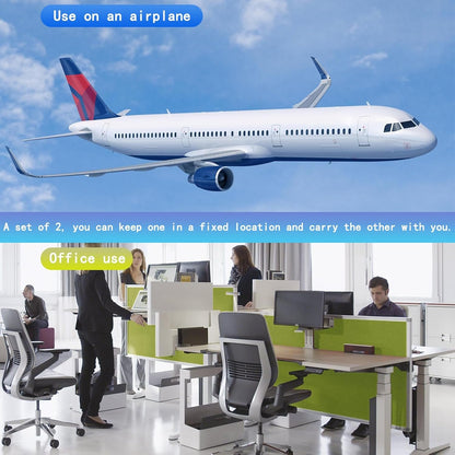 2 Pack Airplane Foot Hammock for Travel, Plane Flight Essentials, Comfy Foot Rest Hanger for Long Trips, Air Travel Footrest, Desk Foot Hammock