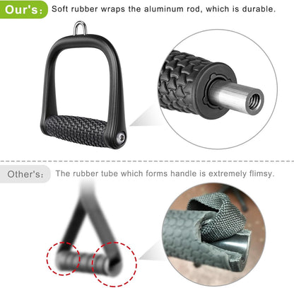 SELEWARE Cable Machine Attachments Set LAT Pulldown Attachments Cable Machine Accessories for Home Gym Weight Workout Tricep Rope Exercise D Handles Workout Handles Pull Down Bar Straight Bar
