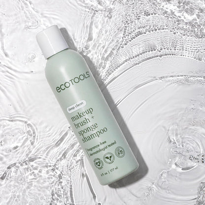 Eco Tools Professional Makeup Cleaner for Makeup Brushes, Brush and Makeup Beauty Sponge Cleansing Shampoo, Fragrance Free, Hypoallergenic, Paraben Free, 6 fl.oz./ 177 mL Bottle