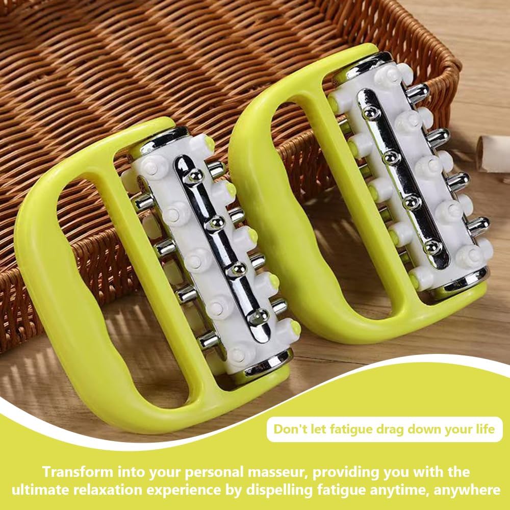 MOTRAIN Deep Tissue Massage Stick, Myofascial Release Tool for Muscle Pain Relief & Cellulite Reduction, Trigger Point Roller for Neck, Back & Legs (Yellow)