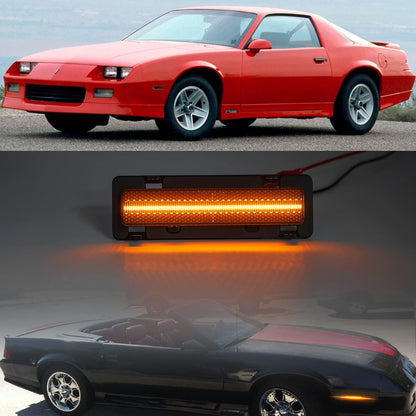 NSLUMO LED Front Side Marker Lights Replacement for 82-92 Chevy Camaro Euro Smoked Lens Amber Led Bumper Side Signal Parking Marker Light Assembly Replace OEM Sidemarker Lamps