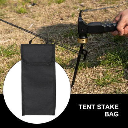 Tent Peg Storage Bag, Camping Spikes Organizer, 11.22 Inches Length Oxford Cloth Pouch, Hammer Pocket Tool Bag, Gear for Backpacking Hunting, Outdoor Travel, Tools