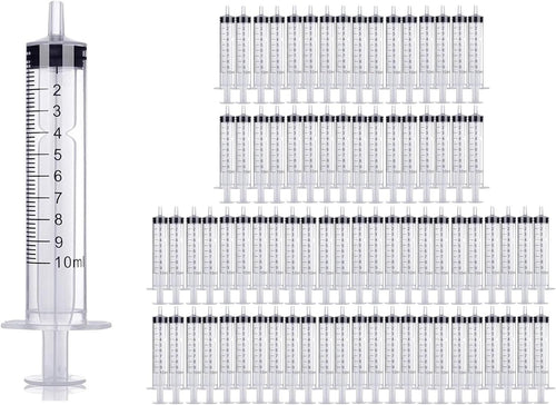 100 Pack 10ml Syringe Without Needle, Graduated Oral Medication Syringes for Labs, Measuring Liquids, Feeding Meds, Watering, refilling, Home Care