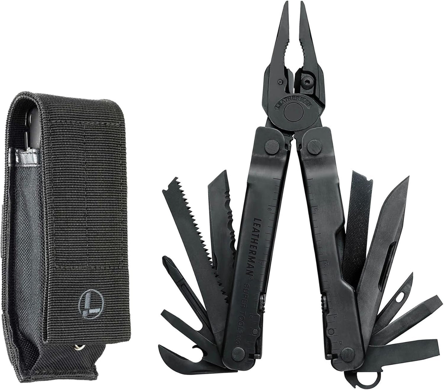 LEATHERMAN, Super Tool 300 Multitool with Premium Replaceable Wire Cutters and Saw, Black with MOLLE Sheath