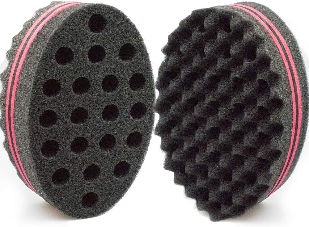 Hair Magic Twist Sponge: Two-Sided Dread Afro Coil Barber Tool for Curling and Waving Men's and Women's Long/Short Hair, 1 Pc