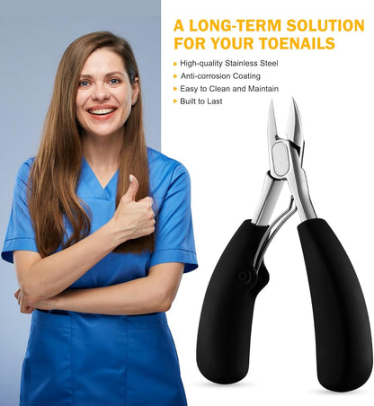 BEZOX Straight Toenail Clippers for Ingrown Toenail Prevention, Podiatrist Ingrown Nail Clippers for Thick Toenails, Ergonomic Finger Nail Clippers for Adults, Seniors, Men and Women