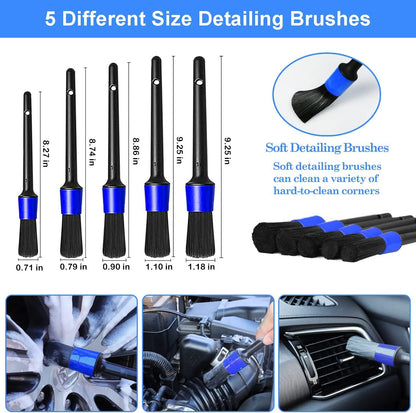 26Pcs Car Detailing Brush Set, Car Detailing Kit, Car Detailing Brushes, Car Cleaning Kit, Car Windshield Cleaning Tool, Professional Car Care kit - Car Wash Brush kit for Interior Exterior Wheels