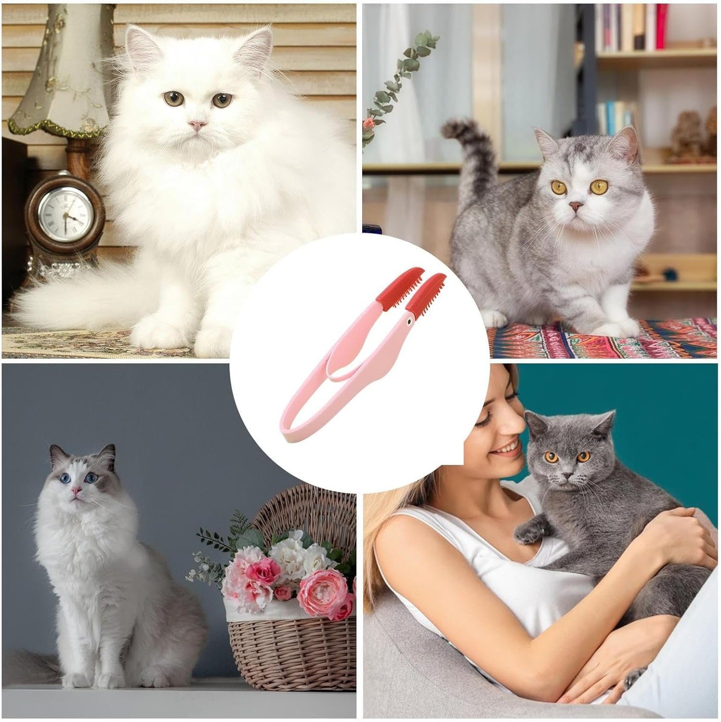 Dog Eye Comb - Silicone Brush Head Dog Face Comb with Anti-Slip Handle - Flexible Dog Comb, Multipurpose Pet Comb for Ear, Grooming, Removes Crust, Mucus, and Stains