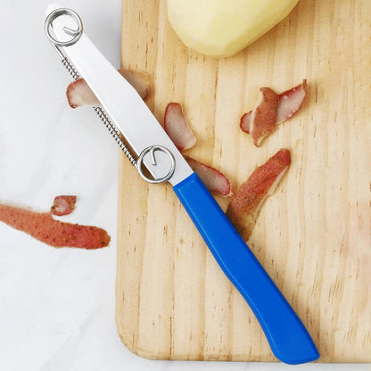 2 Quick Slicing Knife, Multifunctional Fruit Knife with Adjustable Spring, Fruit Peel Knife, Easy Clean Vegetable Slicer Kitchen Tool for Cucumber Carrot Potato
