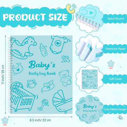 Pasimy Baby Daily Log Book for Newborns Baby Feeding Track Log Journal and Monitor Nursing Tracker, Sleep, Diaper, Activities Schedule Planner for Nanny New Parents Gift, 8.5 x 11''