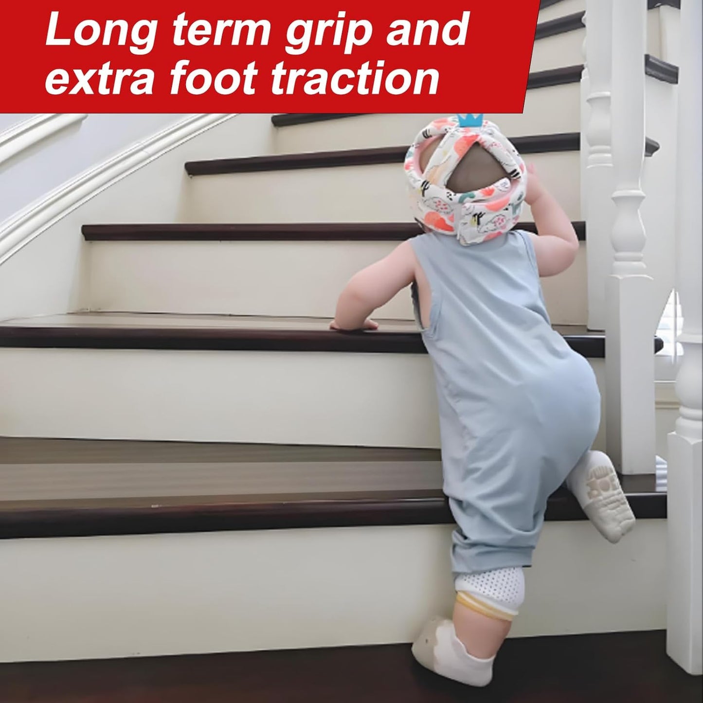 WELSTIK Anti Slip Invisible Tread Tape - Best Friction, Grip, Safety, Abrasive Adhesive for Stairs, Indoor, Outdoor - 5cm x 5m, Clear