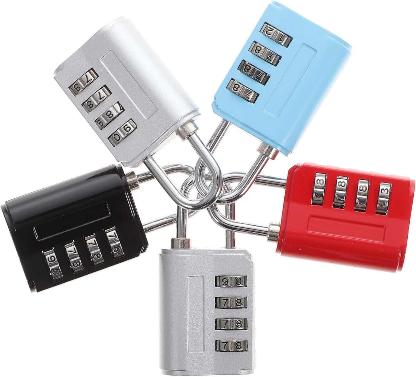 SAFIGLE 4- Combination Suitcase Lock Zinc Alloy Padlock for Luggage Travel Security Cable Lock