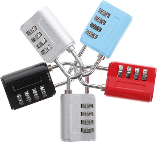 SAFIGLE 4- Combination Suitcase Lock Zinc Alloy Padlock for Luggage Travel Security Cable Lock